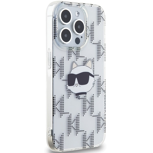 Karl Lagerfeld IML Choupette Head &amp; Monogram case for iPhone 15 Pro - transparent Transparent