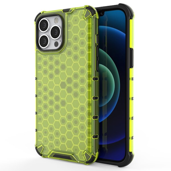 Honeycomb Case armor cover with TPU Bumper for iPhone 13 Pro Max green Green