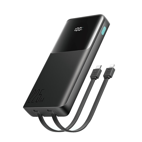 Joyroom JR-PBF19 22.5W 10000mAh Powerbank with Two Built-in Cables - Black Black