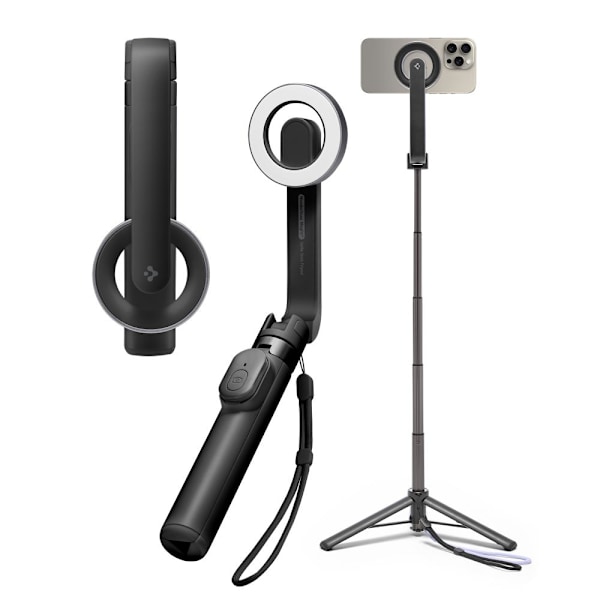 Selfie stick Spigen S571W MagSafe Bluetooth with tripod - black Black