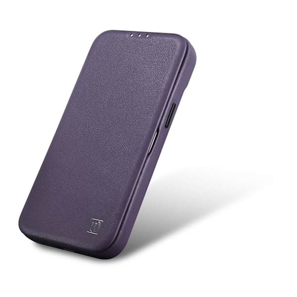 iCarer CE Premium Leather Folio Case iPhone 14 Magnetic Flip Leather Folio Case MagSafe Dark Purple (WMI14220713-DP) Violet