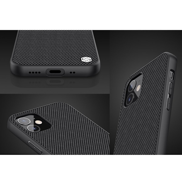 Nillkin Textured Case durable reinforced case with gel frame and nylon back for iPhone 12 mini black Black