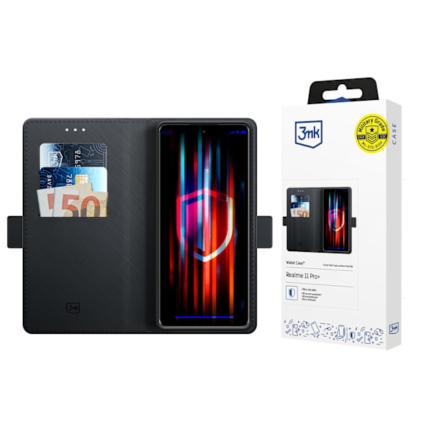 3mk Wallet Case for Realme 11 Pro+ - Black Black