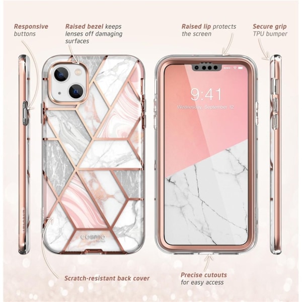 Supcase Cosmo iPhone 14 Plus Case - Pink Marble Pink