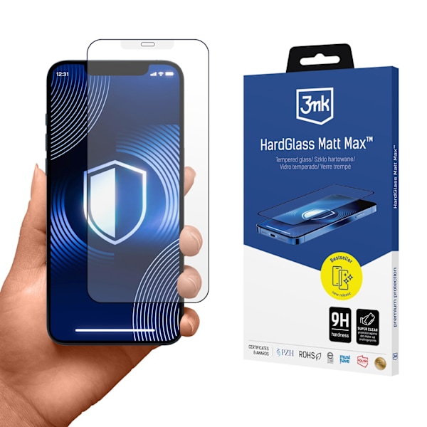 Tempered glass 3mk HardGlass Matt Max for iPhone 12/12 Pro DL