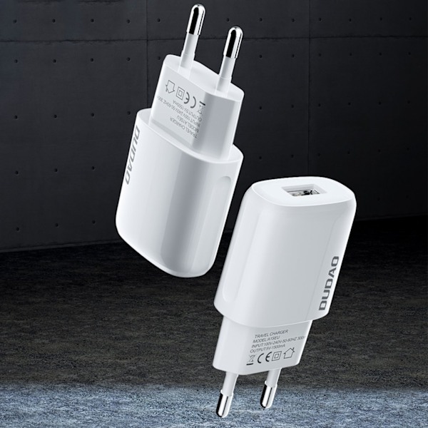 Dudao USB-A 7.5W charger + USB-A cable - Lightning 1m white (A1sEUL) White