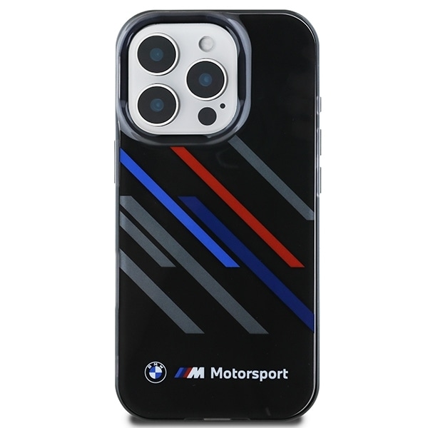 BMW Motosport IML Random Stripes iPhone 16 Pro Case - Black Black