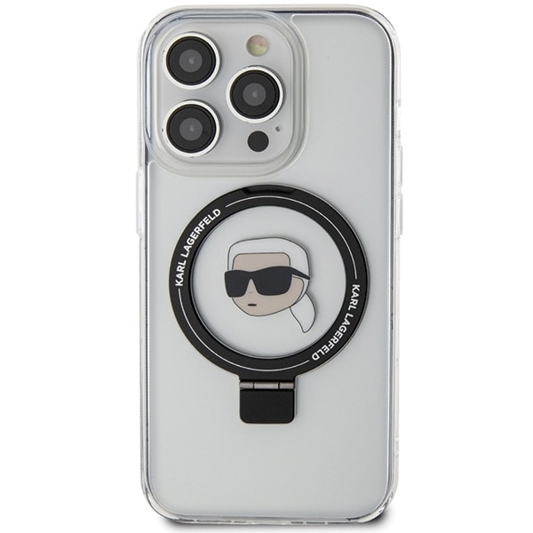 Karl Lagerfeld KLHMP15LHMRSKHH iPhone 15 Pro 6.1&quot; white/white hardcase Ring Stand Karl Head MagSafe White