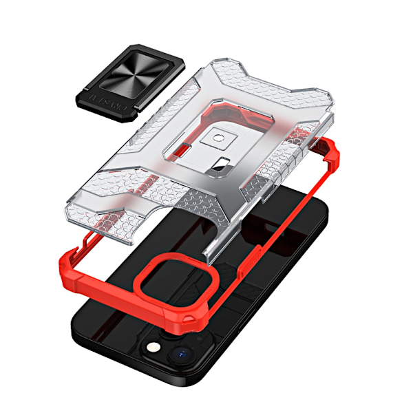 Crystal Ring Case Kickstand Tough Rugged Cover for iPhone 13 red Red