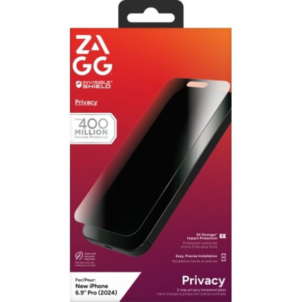 ZAGG InvisibleShield Glass Elite Privacy for iPhone 16 Pro Max