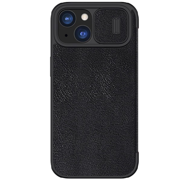 Nillkin Qin Pro Leather Flip Case for iPhone 15 with Camera Protector - Black Black