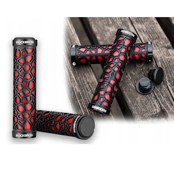 Rockbros 2017-14ARD bicycle grips - black and red