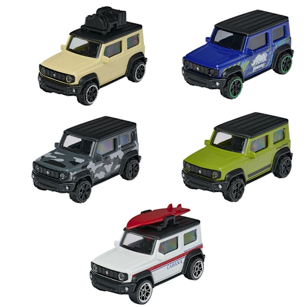 Set 5 Suzuki Jimy metal cars 7,5cm Multicolor