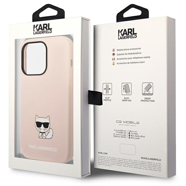 Karl Lagerfeld KLHCP14LSLCTPI iPhone 14 Pro 6.1 &quot;hardcase light pink / light pink Silicone Choupette Body Pink