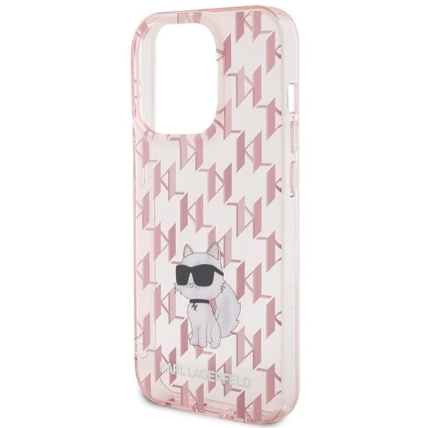 Karl Lagerfeld Monogram Choupette case for iPhone 15 Pro Max - pink Pink