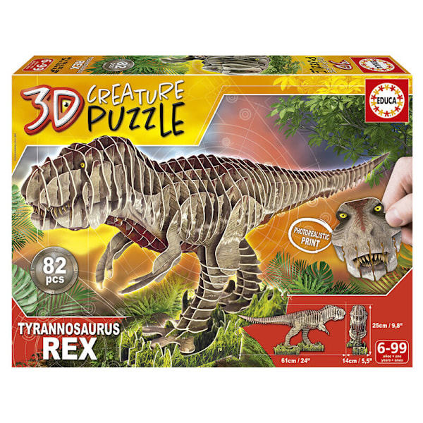 3D Creature puslespil T-Rex 82 stk Multicolor