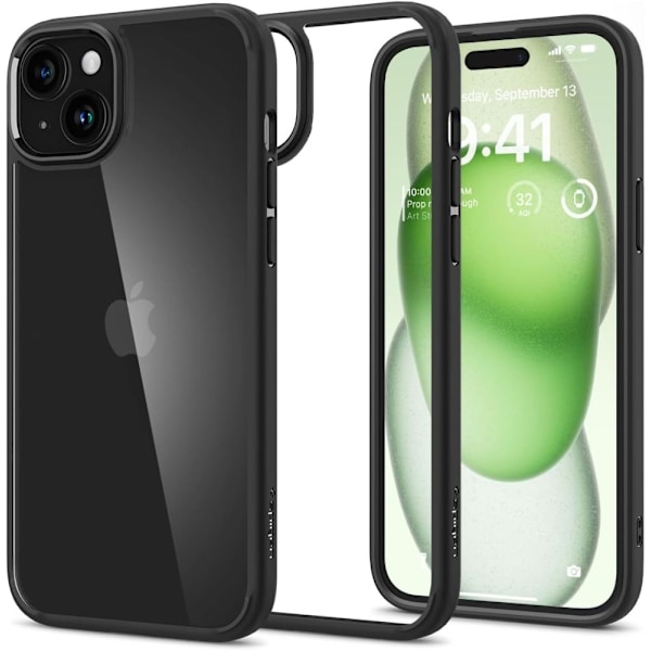 Spigen Ultra Hybrid iPhone 15 Plus Case - Matte Black Black