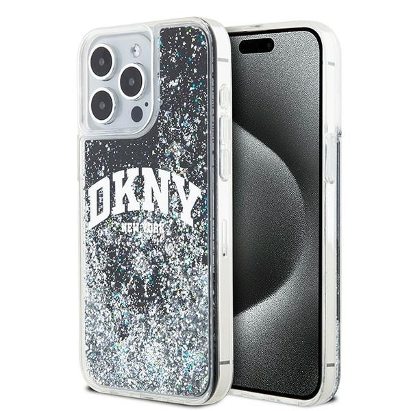 DKNY Liquid Glitter Big Logo iPhone 14 Pro Max Case - Black Black