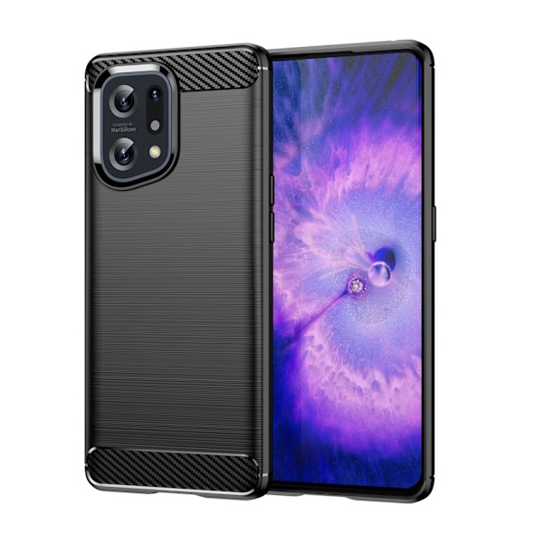 Carbon Case flexible cover case Oppo Find X5 black Black