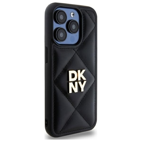 DKNY Quilted Stack Logo iPhone 15 Pro Max Case - Black Black