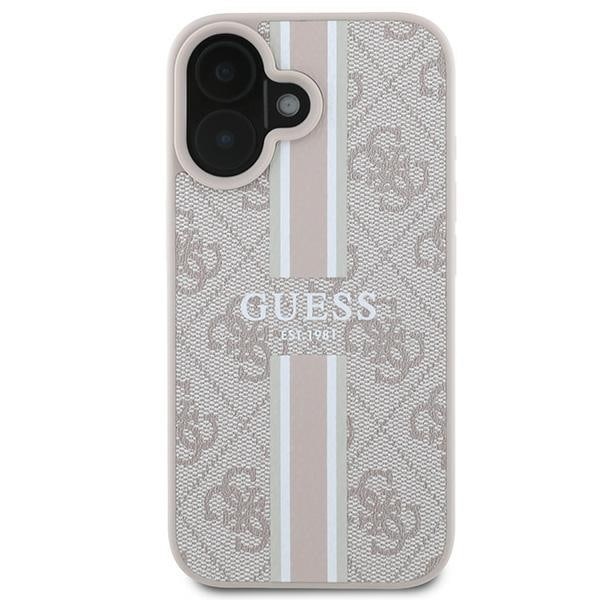 Guess 4G Printed Stripes MagSafe Case for iPhone 16 Plus - Pink Pink