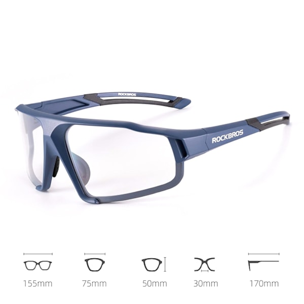 Rockbros SP216BL photochromic UV400 cycling glasses - blue Blue