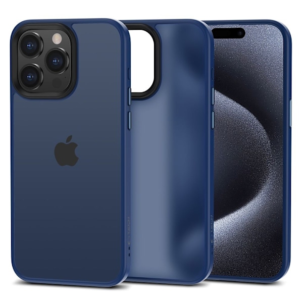 Tech-Protect MagMat iPhone 15 Pro Max Case - Matte Navy Blue Semi-transparent || Blue