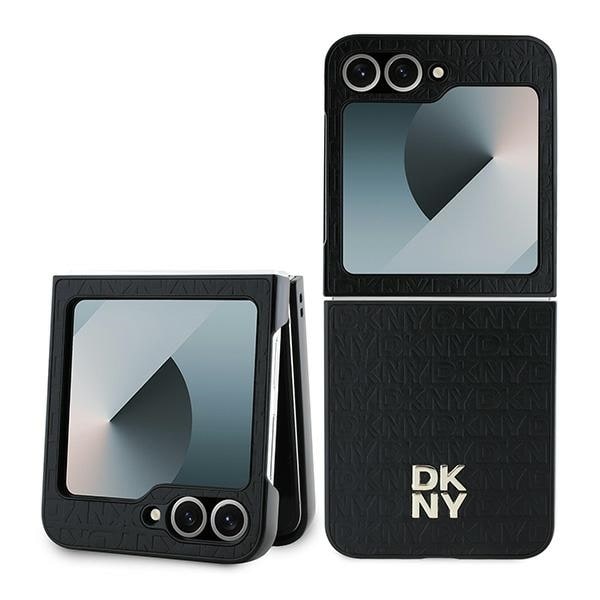 DKNY Repeat Pattern Stack Logo Case for Samsung Galaxy Z Flip6 - Black Black