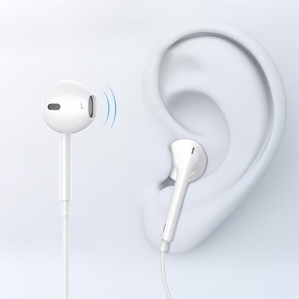 Choetech USB-C In-Ear Headphones 1.2m - White White