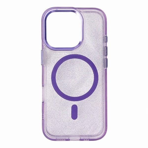 Glitter Case MagSafe for iPhone 16 - purple with glitter Violet || Semi-transparent