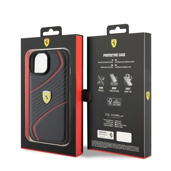 Ferrari FEHCP15SPTWK iPhone 15 6.1&quot; black/black hardcase Twist Metal Logo Black