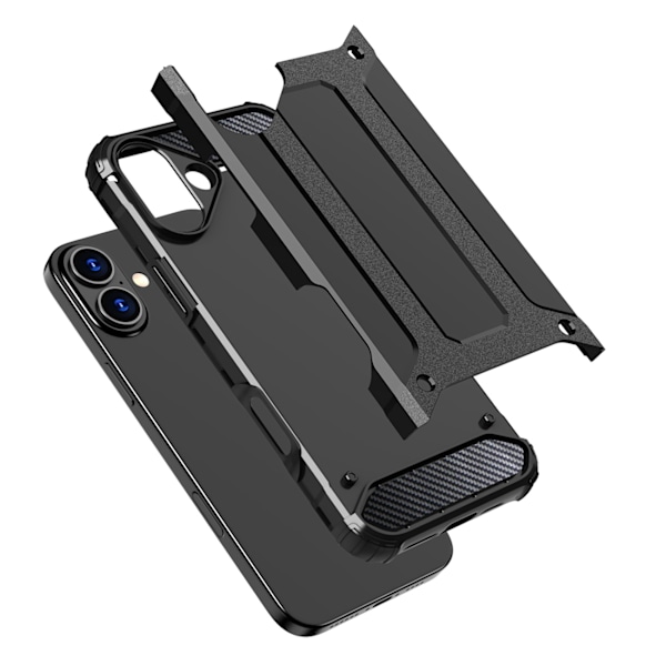 Hybrid Armor iPhone 16 Plus Case - Black Black