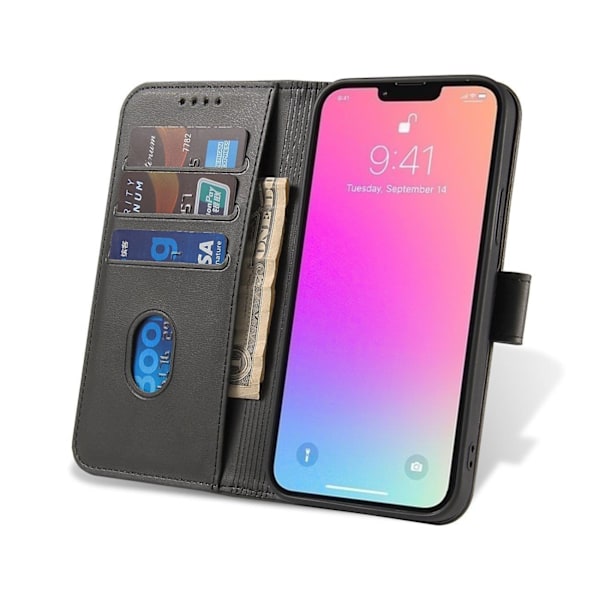 Magnet Case with flap and wallet for Samsung M34 - black Black