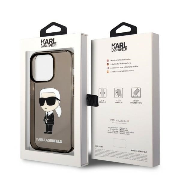 Karl Lagerfeld KLHCP14LHNIKTCK iPhone 14 Pro 6.1&quot; black/black hardcase Ikonik Karl Lagerfeld Black