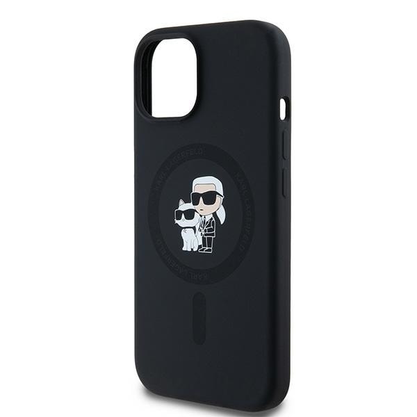 Karl Lagerfeld Silicone Karl&amp;Choupette MagSafe case for iPhone 15 Plus / 14 Plus - black Black