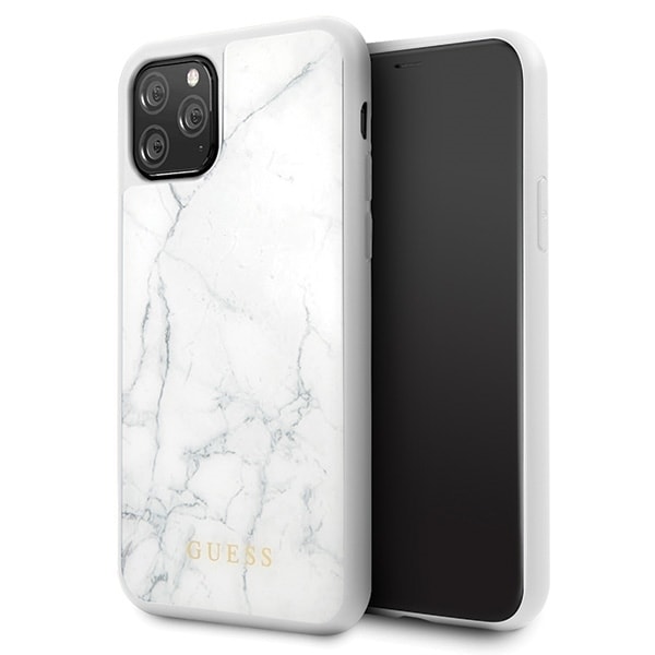 Guess GUHCN58HYMAWH iPhone 11 Pro biały/white Marble White