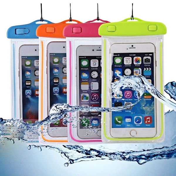 PVC waterproof phone case with lanyard - blue Blue