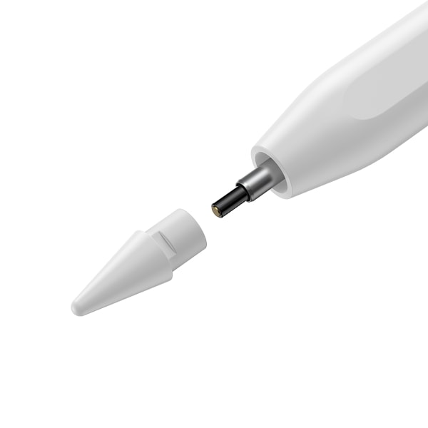 Baseus stylus with wireless charging for iPad white + replaceable tip White