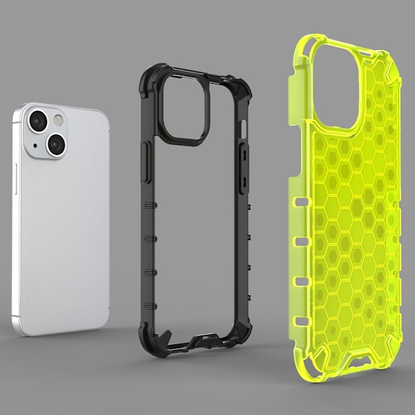 Honeycomb Case armor cover with TPU Bumper for iPhone 13 mini transparent Transparent