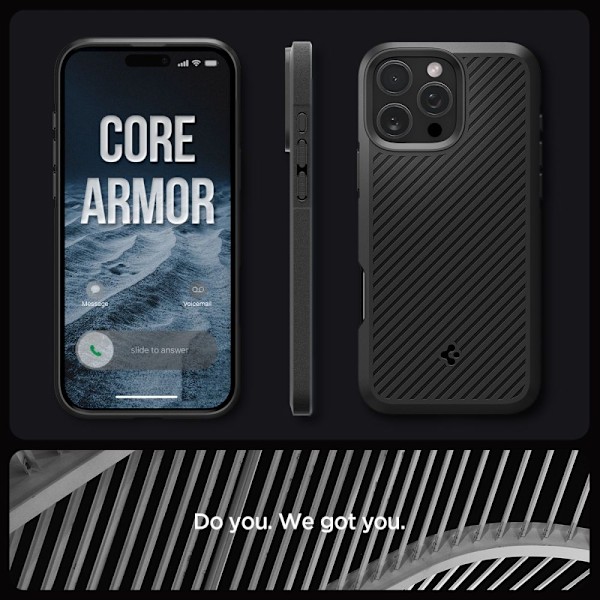 Spigen Core Armor iPhone 16 Pro Case - Matte Black Black