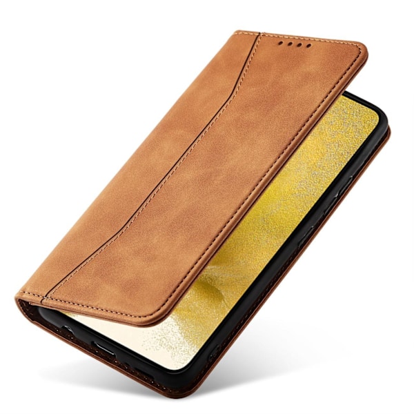 Magnet Fancy Case for Samsung Galaxy S23+ flip cover wallet stand brown Brown