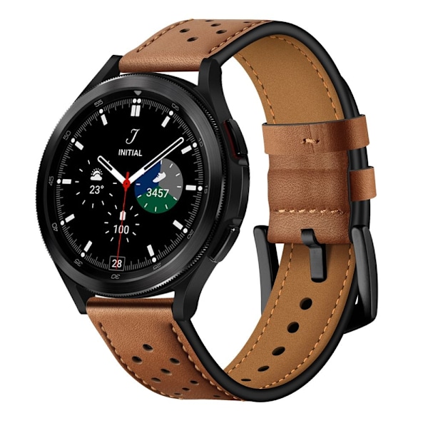 Tech-Protect Leather Strap for Samsung Galaxy Watch 4 / 5 / 5 Pro / 6 / 7 / FE - Brown Brown