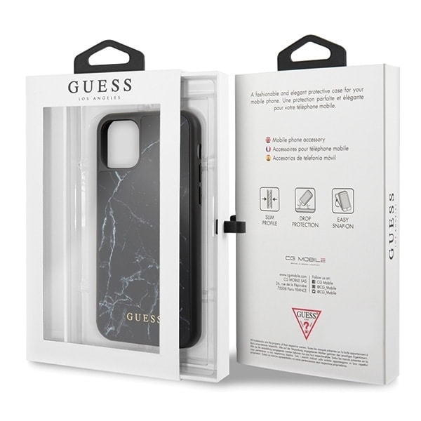 Guess GUHCN58HYMABK iPhone 11 Pro czarny /black Marble Black