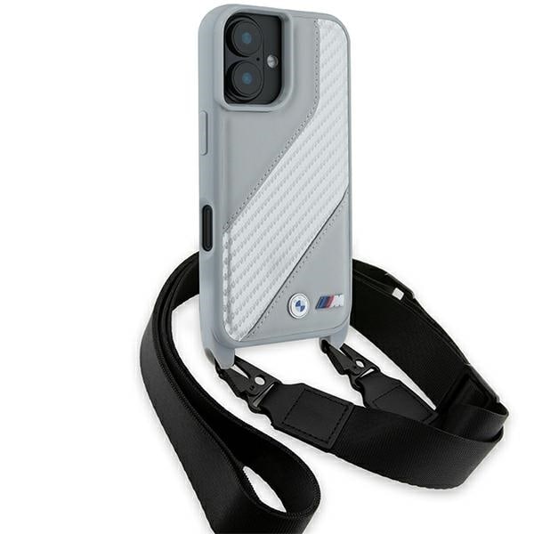 BMW M Edition Carbon Stripe &amp; Strap iPhone 16 Case - Gray Gray