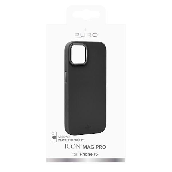 Puro Icon Mag Pro MagSafe Silicone Case for iPhone 15 - Black