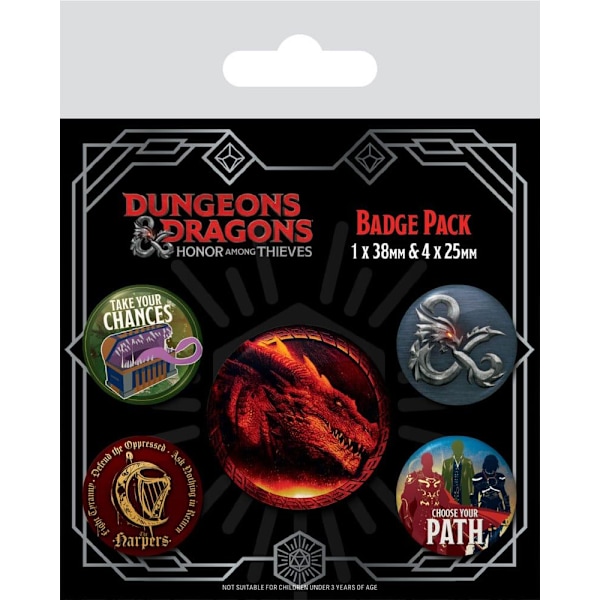 Dungeons & Dragons Pin-Back Buttons 5-Pack Movie Multicolor