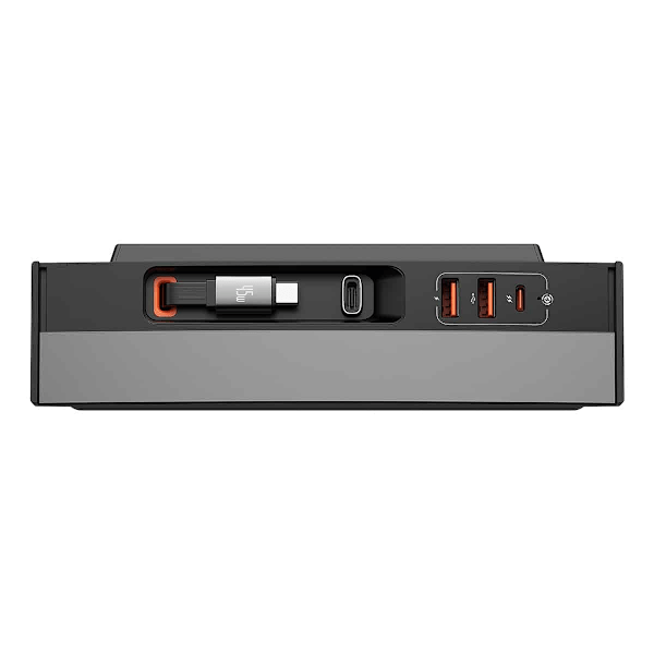 Baseus T-Space Series USB HUB for Tesla Model 3 / Y with Built-in 45W USB C Cable - Black Black