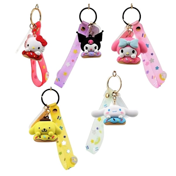 Sanrio Donuts Series Keychain with Hand Strap Hello Kitty and Friends Display (12) Multicolor