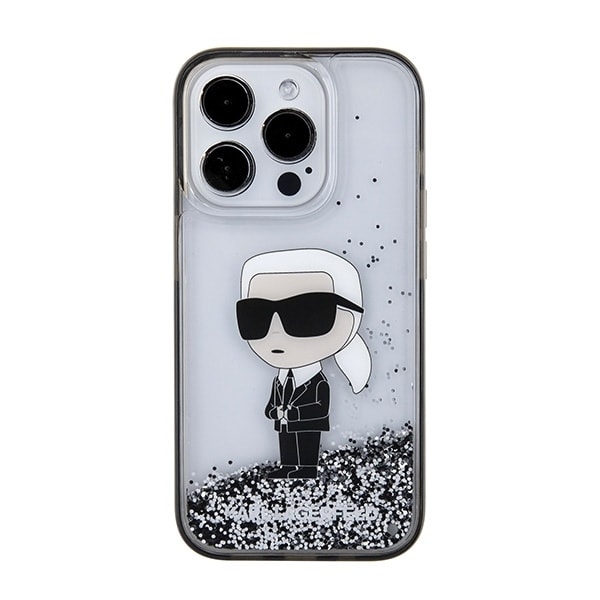 Karl Lagerfeld Liquid Glitter Ikonik case for iPhone 15 Pro Max - transparent Transparent