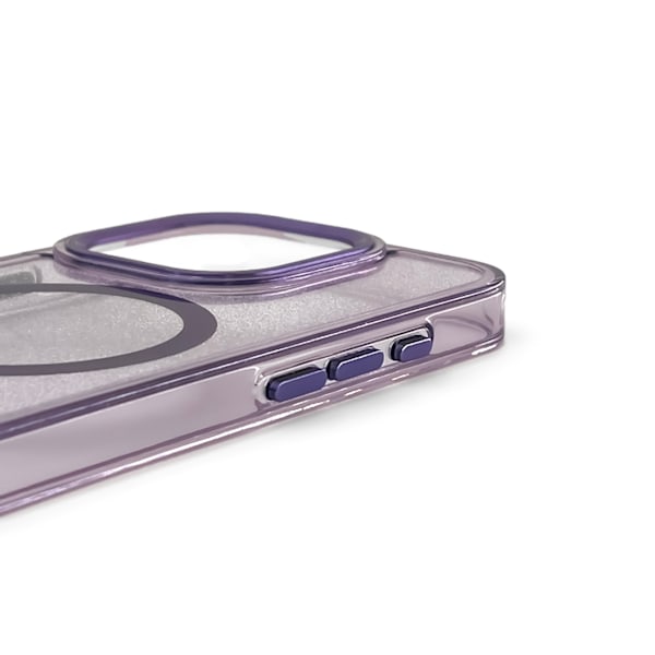 Glitter Case MagSafe for iPhone 16 - purple with glitter Violet || Semi-transparent